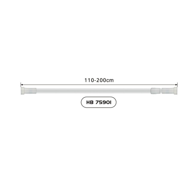 Карниз для ванной комнаты Haiba 110-200 см, прямой, HB75901