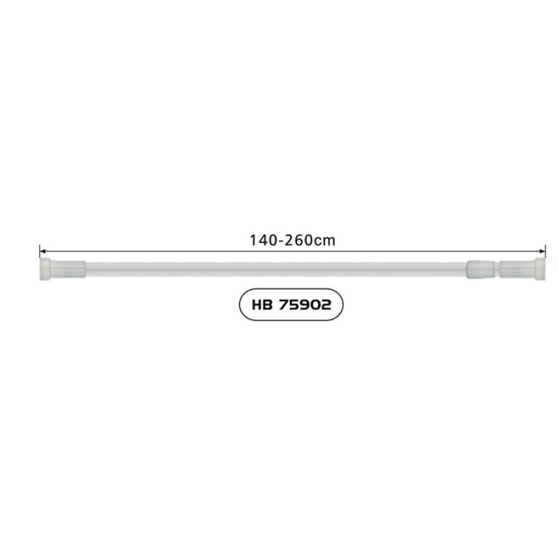 Карниз для ванной комнаты Haiba 140-260 см, прямой, HB75902