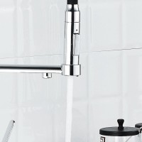 Смеситель для кухонной мойки Haiba, с подключением фильтра питьевой воды, хром/черный, HB76854