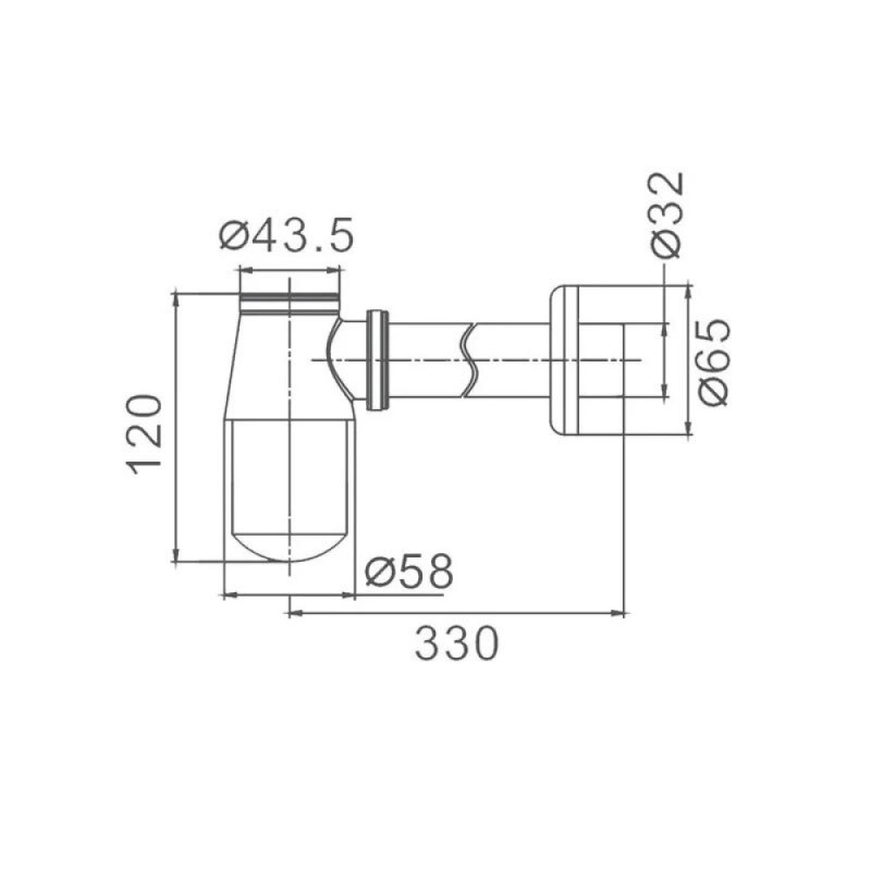 Сифон для раковины Haiba HB80 1, цвет хром