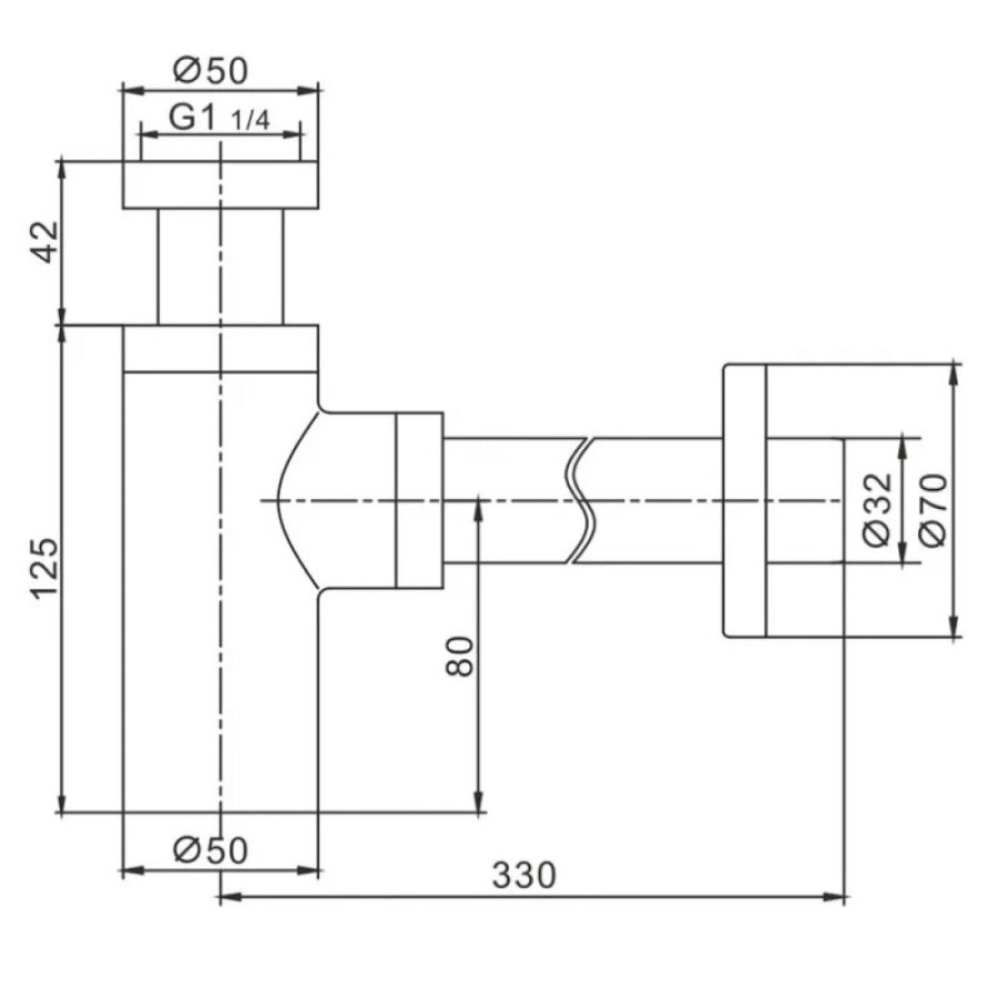 Сифон для раковины Haiba HB80-7, цвет черный матовый