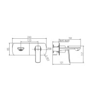 Смеситель для раковины Haiba HB80548-7, встраиваемый, черный