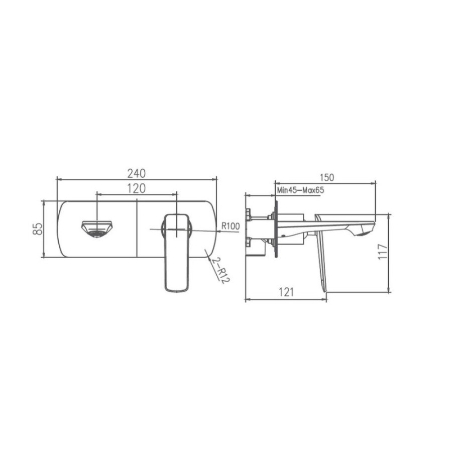 Смеситель для раковины Haiba HB80548-7, встраиваемый, черный