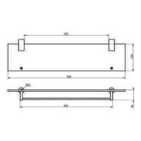 Полка стеклянная с держателем Haiba, черная, HB8407-7