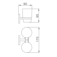 Стакан для щеток с держателем двойной Haiba, хром, HB8608