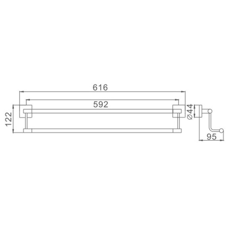 Полотенцедержатель двойной Haiba, хром, HB8609