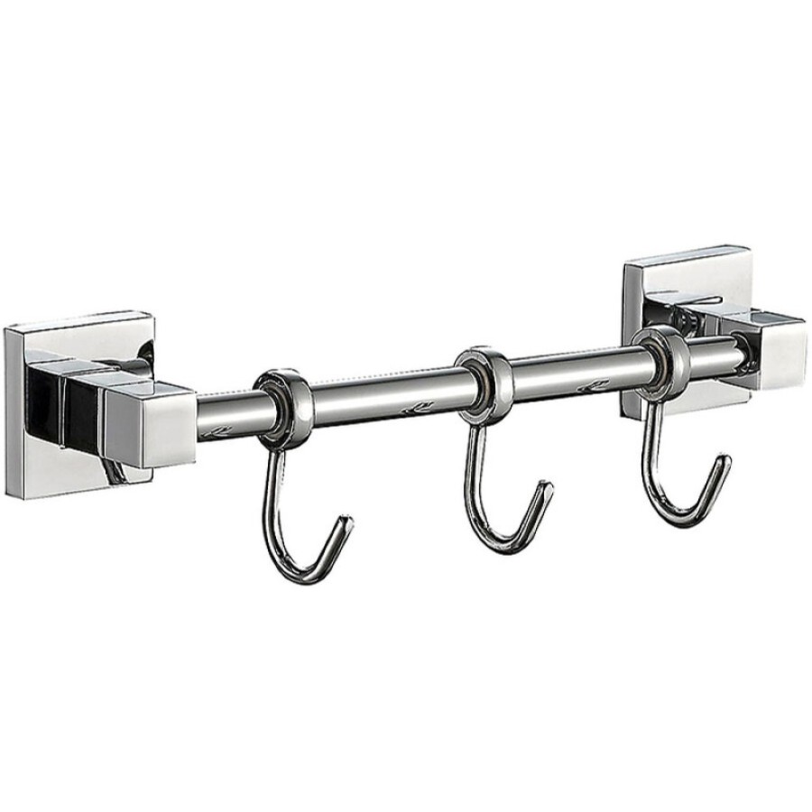 Планка с крючками Haiba, 3 крючка, хром, HB8615-3