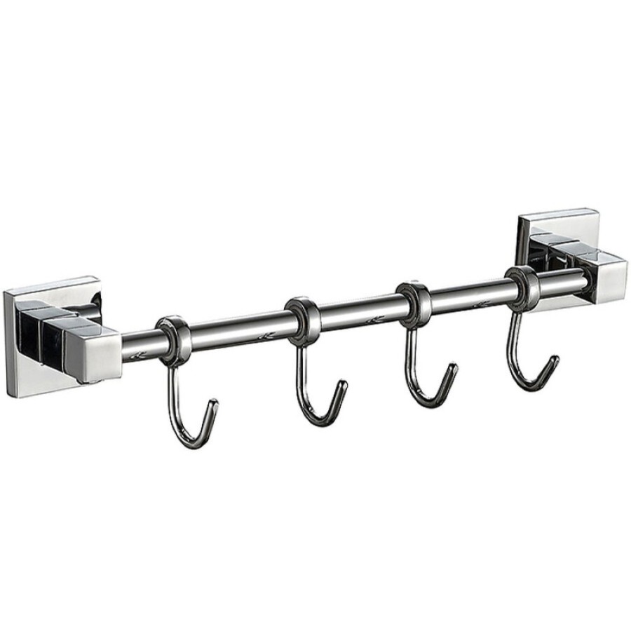 Планка с крючками Haiba, 4 крючка, хром, HB8615-4