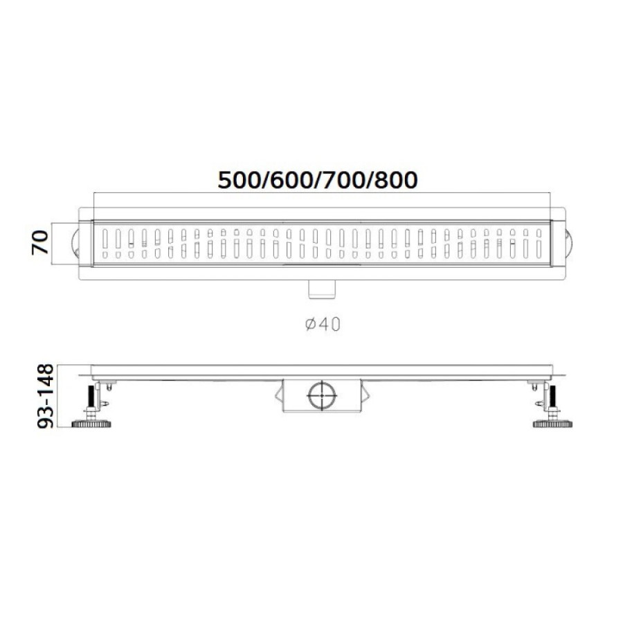Дренажный канал Haiba, 50 см, черный, HB93500-7
