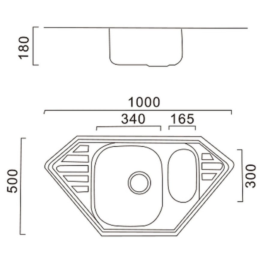 Мойка кухонная Haiba, 100 х 50 х 18 см, матовая сталь, HBS5100