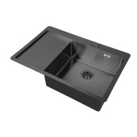 Кухонная мойка Zorg HD 7851-L GRAFIT/HD 7851-R GRAFIT, 78 см, нержавеющая сталь, цвет графит, чаша слева/справа