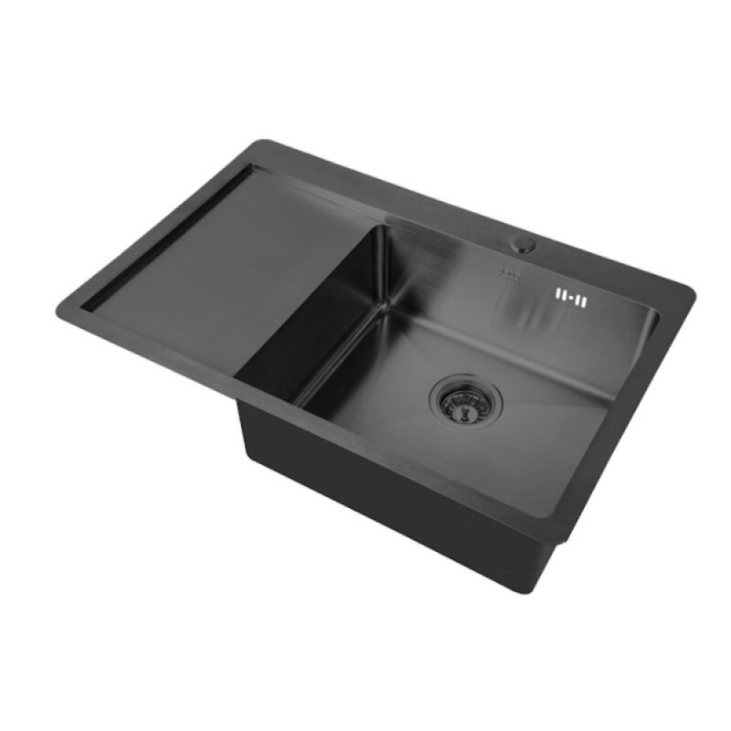 Кухонная мойка Zorg HD 7851-L GRAFIT/HD 7851-R GRAFIT, 78 см, нержавеющая сталь, цвет графит, чаша слева/справа