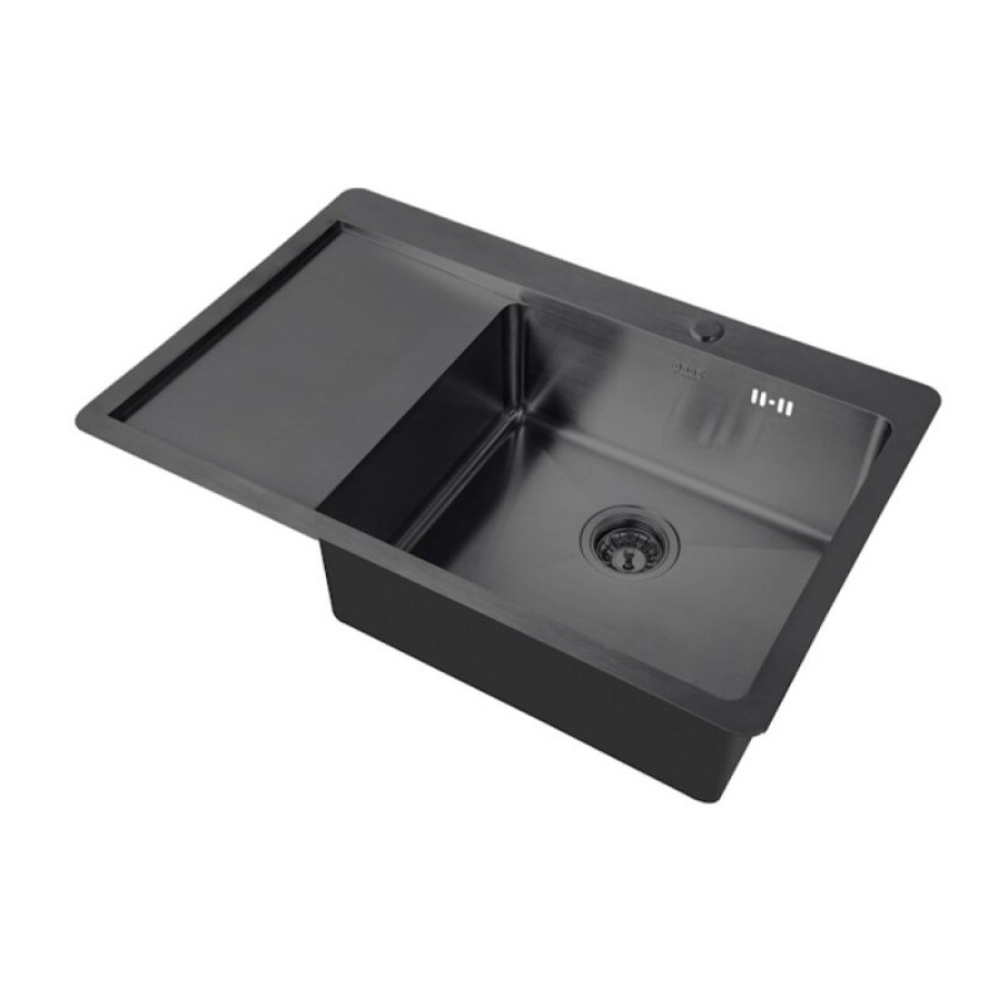 Кухонная мойка Zorg HD 7851-L GRAFIT/HD 7851-R GRAFIT, 78 см, нержавеющая сталь, цвет графит, чаша слева/справа