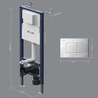Инсталляция Am.Pm PrimeFit I012709.0201, для подвесного унитаза, клавиша PrimeFit S, белый глянцевый