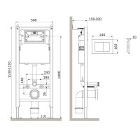 Инсталляция Am.Pm PrimeFit I012709.0201, для подвесного унитаза, клавиша PrimeFit S, белый глянцевый