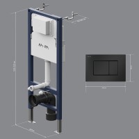 Инсталляция Am.Pm PrimeFit I012709.0238, для подвесного унитаза, клавиша PrimeFit S, черный матовый