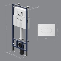 Инсталляция Am.Pm MasterFit, I012710.0101, для подвесного унитаза, с клавишей ProC L, цвет белый