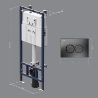 Инсталляция Am.Pm MasterFit, I012710.0138, для подвесного унитаза, с клавишей ProC L, цвет черный матовый