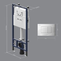 Инсталляция Am.Pm MasterFit, I012710.0201, для подвесного унитаза, с клавишей ProC S, цвет белый