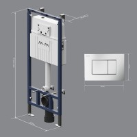Инсталляция Am.Pm MasterFit, I012710.0231, для подвесного унитаза, с клавишей ProC S, цвет хром матовый