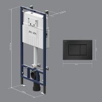 Инсталляция Am.Pm MasterFit, I012710.0238, для подвесного унитаза, с клавишей ProC S, цвет черный матовый