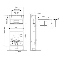Инсталляция Am.Pm MasterFit, I012710.0251, для подвесного унитаза, с клавишей ProC S, цвет хром глянцевый