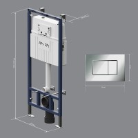Инсталляция Am.Pm MasterFit, I012710.0251, для подвесного унитаза, с клавишей ProC S, цвет хром глянцевый