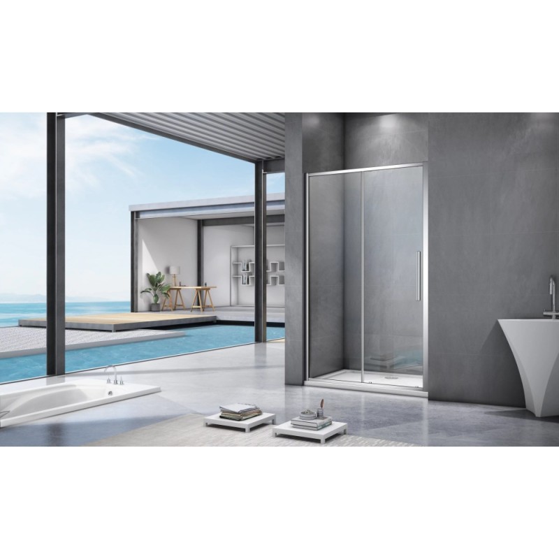 Душевая дверь Good Door Idea WTW-120-C-CH, 120 х 195 см, стекло прозрачное, профиль хром, ИД00002