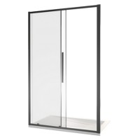 Душевая дверь Good Door Idea WTW-130-C-B, 130 х 195 см, стекло прозрачное, профиль черный, ИД00010