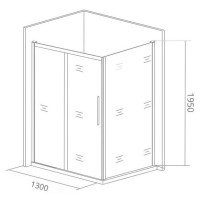 Душевая дверь Good Door Idea WTW-130-C-B, 130 х 195 см, стекло прозрачное, профиль черный, ИД00010