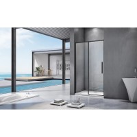 Душевая дверь Good Door Idea WTW-130-C-B, 130 х 195 см, стекло прозрачное, профиль черный, ИД00010