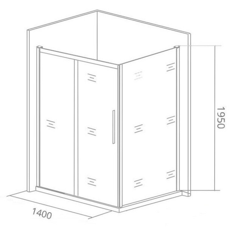 Душевая дверь Good Door Idea WTW-140-C-B, 140 х 195 см, стекло прозрачное, профиль черный, ИД00011
