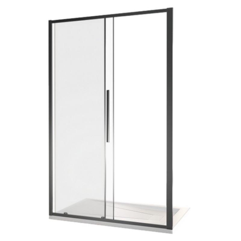 Душевая дверь Good Door Idea WTW-140-C-B, 140 х 195 см, стекло прозрачное, профиль черный, ИД00011