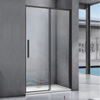 Душевая дверь Good Door Idea WTW-140-C-B, 140 х 195 см, стекло прозрачное, профиль черный, ИД00011