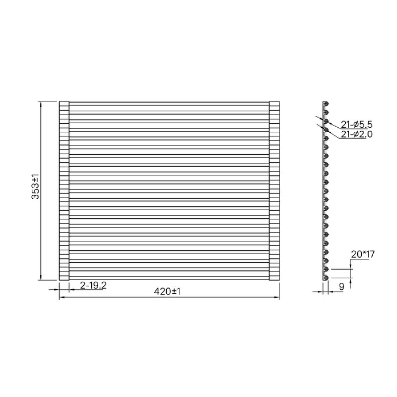 Ролл-мат, нерж. сталь, чёрный, 353*420, Kitchen Line, IDDIS, ROL35BLi59