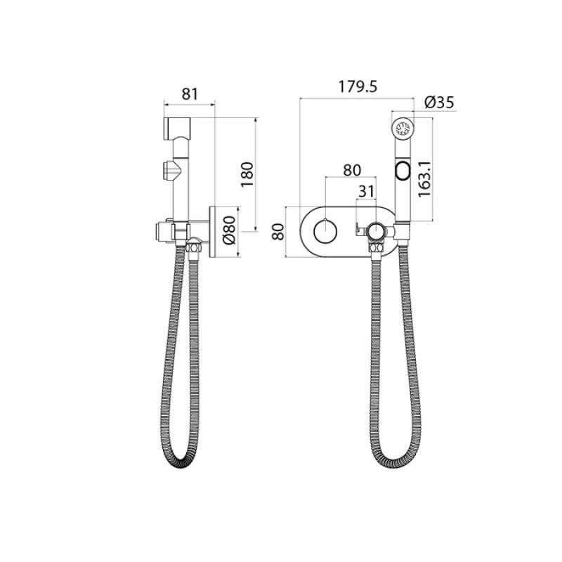 Гигиенический душ со смесителем Iddis Axes AXESBRBi08 Хром