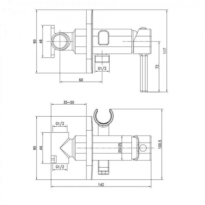 Гигиенический душ со смесителем Iddis 004SBS0i08 Хром