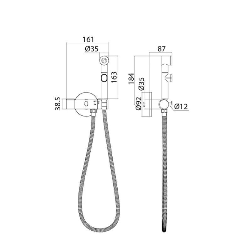 Гигиенический душ со смесителем Iddis Axes AXESBR0i08 Хром