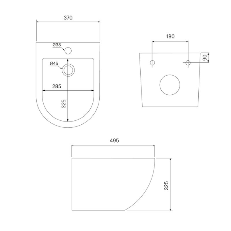 Биде Iddis Blanco BLARB02i82 подвесное Черное матовое