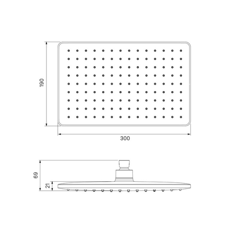 Верхний душ Iddis Slide SLI31BPi64 Черный матовый