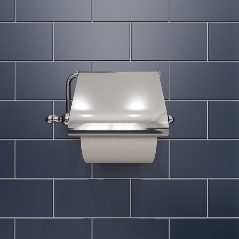 Держатель для туалетной бумаги с крышкой, глянцевый хром, сплав металлов, Retro, IDDIS, RETSSC0i43