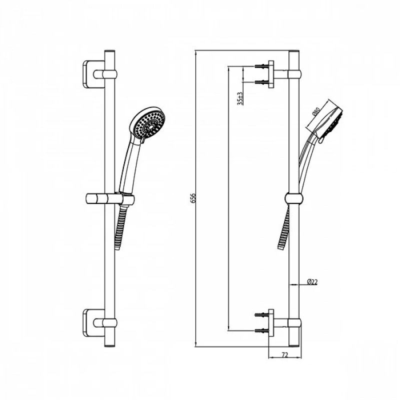 Душевой гарнитур Iddis Bild BIL3F65i16 Хром
