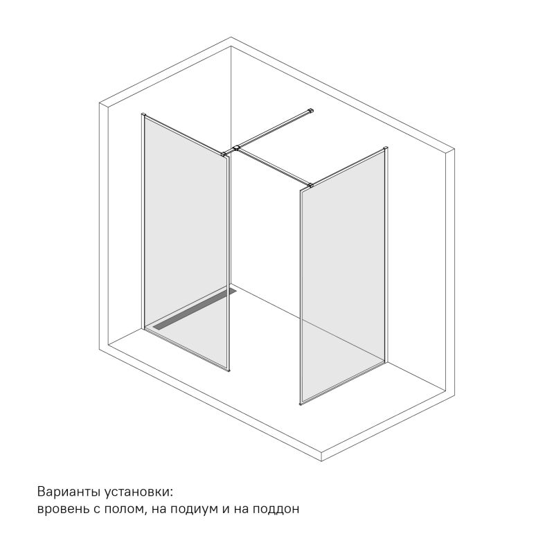 Душевая перегородка IDDIS Slide SLI8GS8i23 Walk In 80x195, графитовый