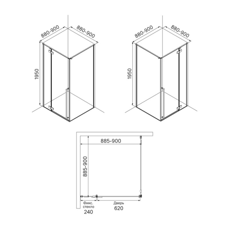 Душевой уголок IDDIS Slide SLI6GS0i23