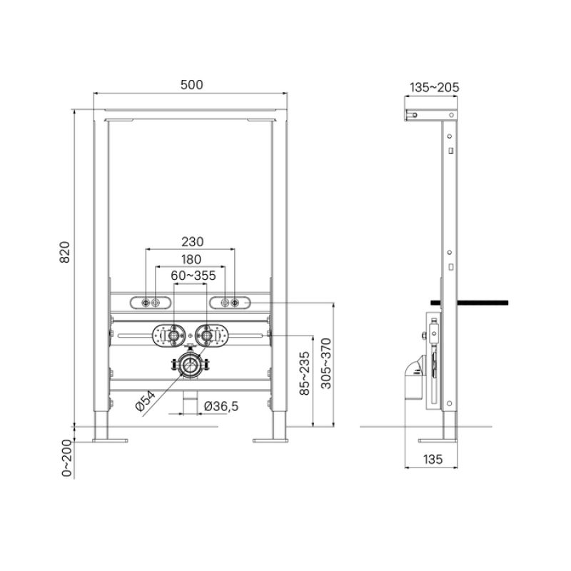 Инсталляция Iddis Profix PROB000i32 для биде Синяя