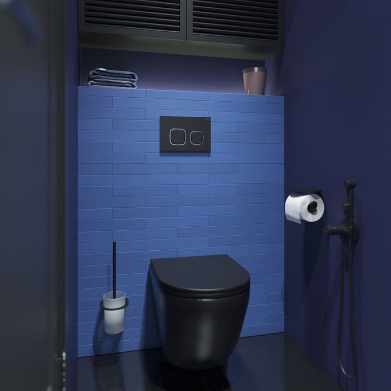 Клавиша смыва Iddis Unifix UNI04BCi77 Черная матовая Хром