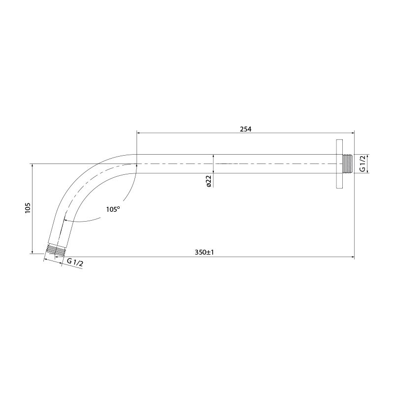Кронштейн для верхнего душа Iddis 001SB35i61 Хром
