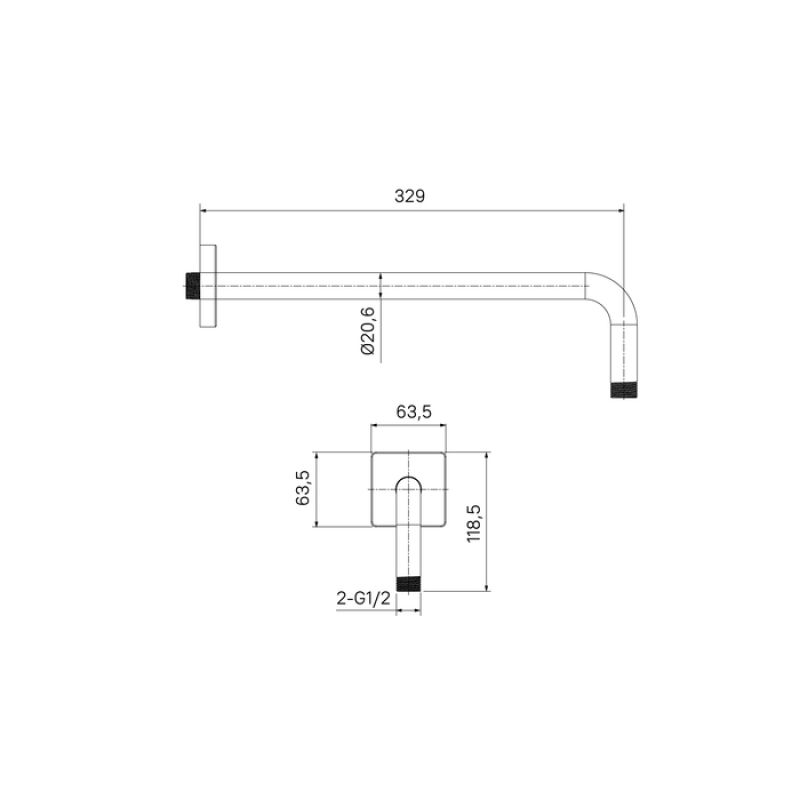Кронштейн для верхнего душа Iddis Slide SLI39BSi61 Черный матовый