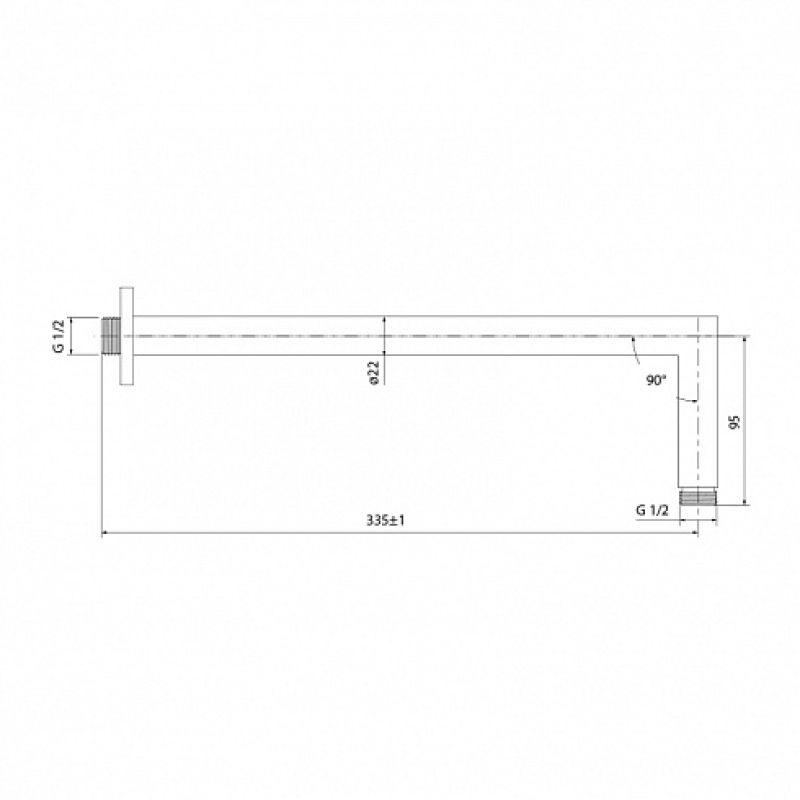 Кронштейн для верхнего душа Iddis 001SB33i61 Хром
