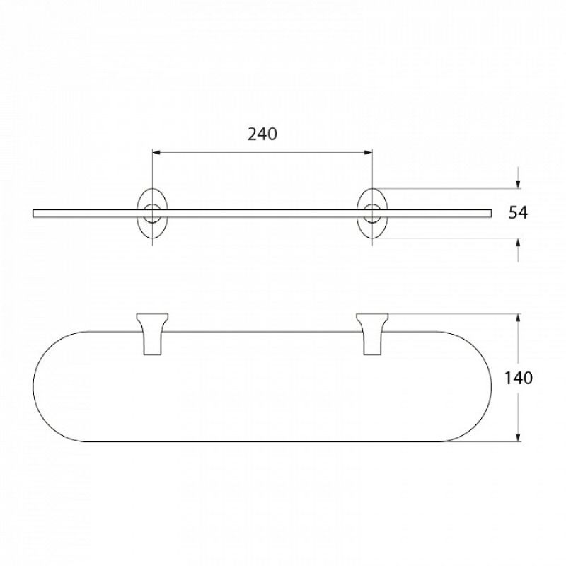 Полка Iddis Leaf латунь стекло LEASBG0i44
